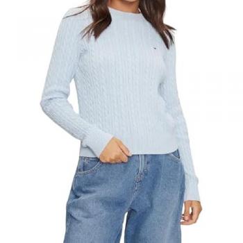 Tommy Jeans Damen Pullover Essential Regular Fit in Vessel Blue Melange Größe S