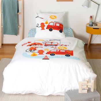 Parure de lit enfant Tom le Pompier 100% coton