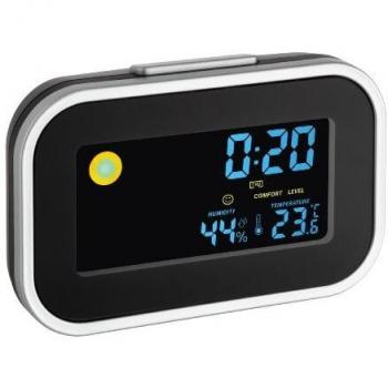 TFA Dostmann 60.2015 Quarzo Sveglia Nera, Argento