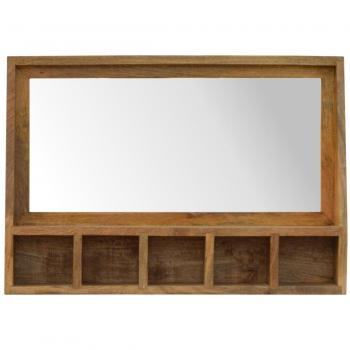 Premium Mango Oak Mounted Mirror – 5 Slots