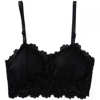 Padded Lace Tube Bra with Adjustable Straps