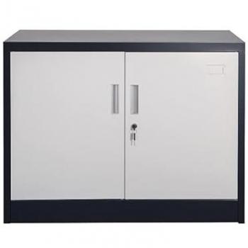 Jet-Line Aktenschrank KIEW Weiß-Dunkelgrau 90x40x90cm Metallschrank
