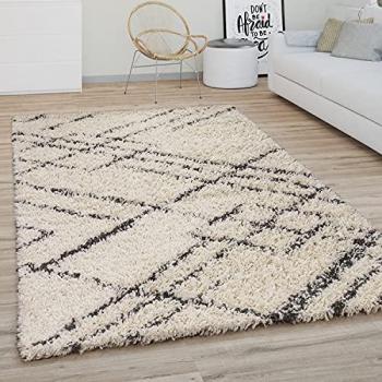 Tapis Moderne Rond 160 cm Motif Diamant Crème Anthracite