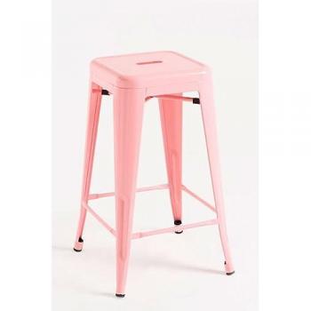 Pack de 4 Taburetes Rosa en Acero Reforzado
