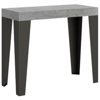 Console Itamoby « Flame Small » – dimensions 90x40/196 cm, matériau ciment anthracite