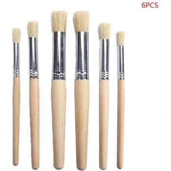Aquarell-Schablone-Satz mit 6 Pinseln – Holzgriff, für kreative Schüler