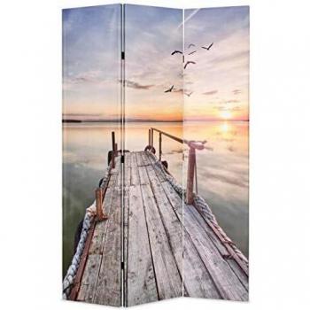 Raumteiler 120 x 170 cm klappbar See mit Steg