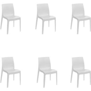 Miami Set 6 di Sedie Gloupie – Bianco, Impilabili, 49x51x80 cm