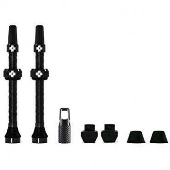 Schwarzes Muc Off 60 mm Tubeless Presta – Leckschutz Ventil mit eingebautem Kern-Tool, Premium Unisex