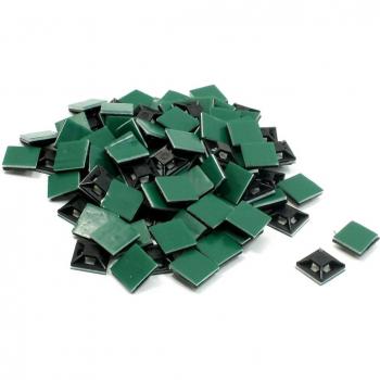 100 Pieces Black Plastic Self-Adhesive Cable Ties 13mm x 13mm