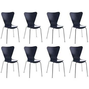 Calisto Grigio Set di 8 Sedie Impilabili
