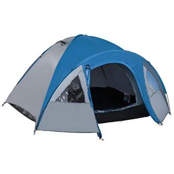 Tente de Campagne Outsunny 3 à 4 Pers. Gris-Bleu 250×300×130 cm