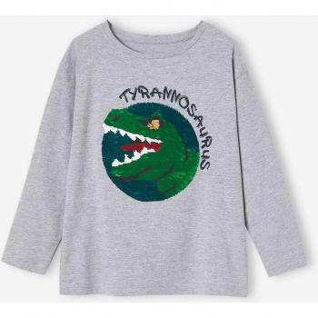 Camiseta de Niño Astronauta con Lentejuelas Brillantes Gris