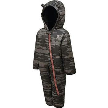 Dare 2b Kinder Bambino Regen-Schneeanzug mit Kapuze, wasserdicht und atmungsaktiv, Grau (Ebenholzgrau Camouflage), 18-24 Monate