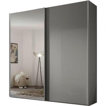 Schwarzer STAUD Schwebetürenschrank Sonate Rom mit Spiegel – 2‑Einheit Basic