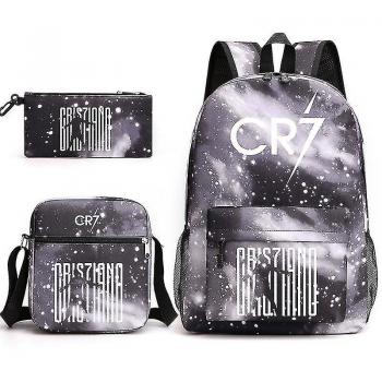 Mochila Escolar Cr7 con Bolsos de Hombro Azul