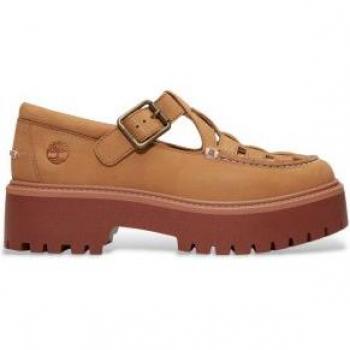 Timberland Women’s Stone Street Beige Platform Buckle Shoes (UK 9)