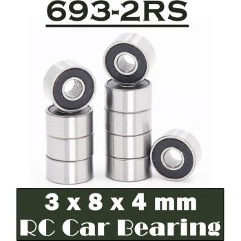 Rodamientos 693-2RS Negro Sellado 10p x 3x8x4mm