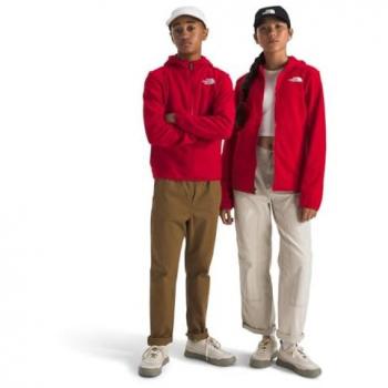 North Face Glaciar Fleece con Capucha para Niños Rojo
