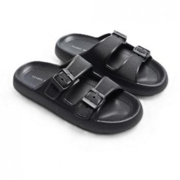 Chanclas de playa negras con hebillas y confort extra