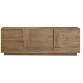Calicosy Meuble TV 2 Tiroirs et 1 Porte