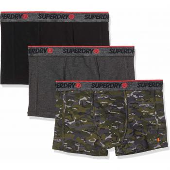 Superdry O.l Sport Triple Trunk Boxer, Multicolore (Stealth Camo/Noir/Carbon Black Grit X6N), Grand Homme