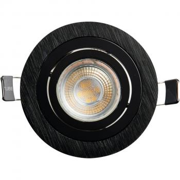 Plafoniera Heitronic DL7801 Faretto Rotondo GU10/5.3 Nera