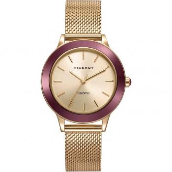 Reloj de Mujer Viceroy Cerámica y Acero Dorado