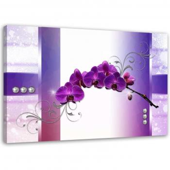 Feeby Leinwandkunst, Violette Orchideen – 60x40 cm