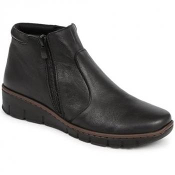 Pavers Damen Stiefeletten aus schwarzem Leder