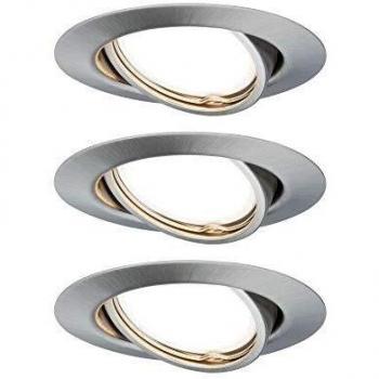 Paulmann jeu de 3 spots LED brossés 3000K