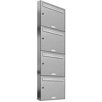 AL 4‑facher Briefkastensystem – Wandmontage, Premium-Edelstahl
