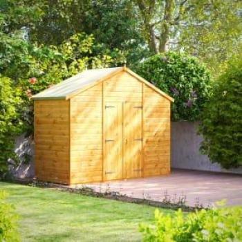 Brown Timber Tongue & Groove Double Door Shed – 4×10 ft