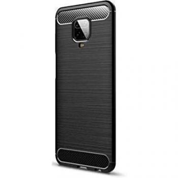 Funda de Silicona para Xiaomi Note 9s/ Note 9 Pro con Acabado en Fibra de Carbono Negro