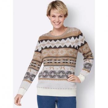 Sieh an! Frauen Jacquard-Pullover 50