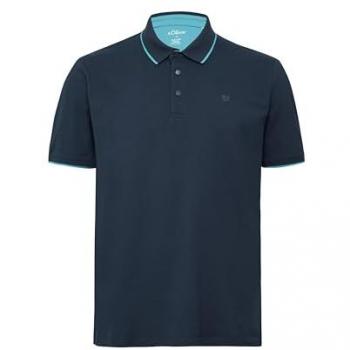 Herren Poloshirt Big Size s.Oliver – Einteiliges T-Shirt, Kragen & Logo