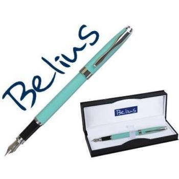Plume Belius Marsella Vert Menthe avec Encre Bleue et Étui
