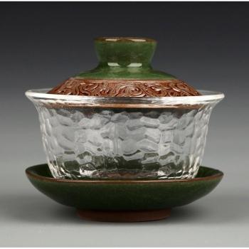 Sleek Glass Tureen + Ceramic Teacups – “Romantic Business Tableware”