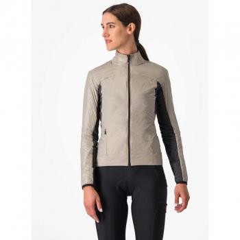 Chaqueta mujer Castelli Unlimited 2 cortavientos beige claro negro