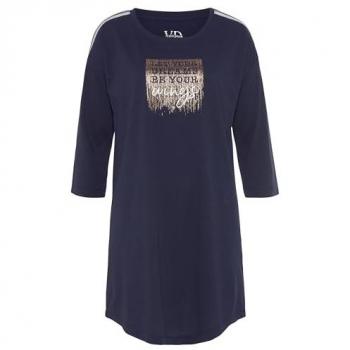 Damen-Nachthemd „Vivance Dreams“ Dunkelblau 40/42 – lockerer Fit, abgerundeter Saum