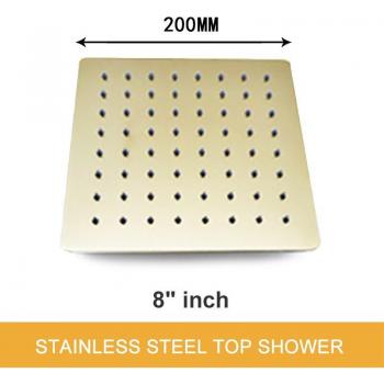8 inch Brushed Gold Finish Rainfall Shower Head
