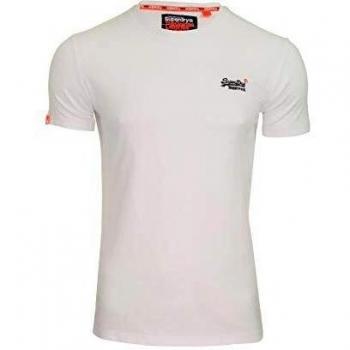 Superdry Herren Pullunder Label Vntge Emb S/S Tee, Optic Bianco 26c, X-Large