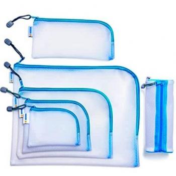 HERMA Mesh Bags A4+ Reißverschlusstasche, blau