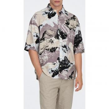 Only & Sons Camisa de hombre con diseño estampado de manga corta