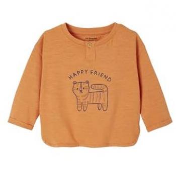 VERTBAUDET T-shirt animal en couleur rouille pour bébé, manches longues