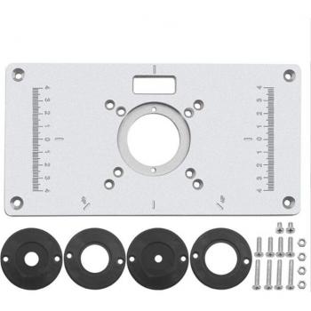 Woodworking Router Table with Multi-functional Insert Plate and 4 Rings