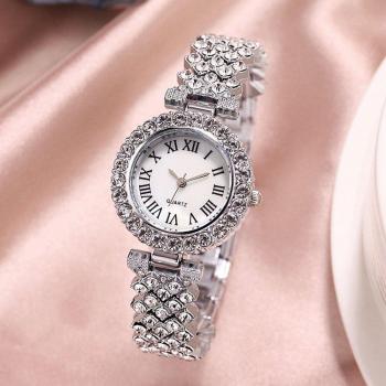 Stilvolle Kristall-Uhr mit Armbinde für Frauen