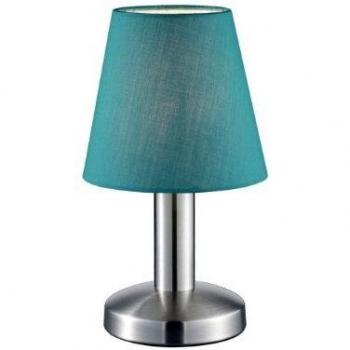 Stoffschirm‑Lampe Trio – Blau, Nickel‑Matt – 599600119