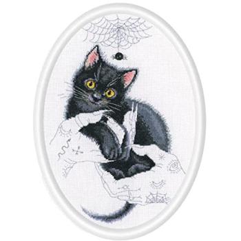 Katzenwelt Kreuzstich Set, Zählmuster, 16,5x25cm