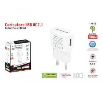 Conjunto de 50 Cargadores USB 1xUSB para Dispositivos Móviles 5V-2100mA Maxtech CA-S042